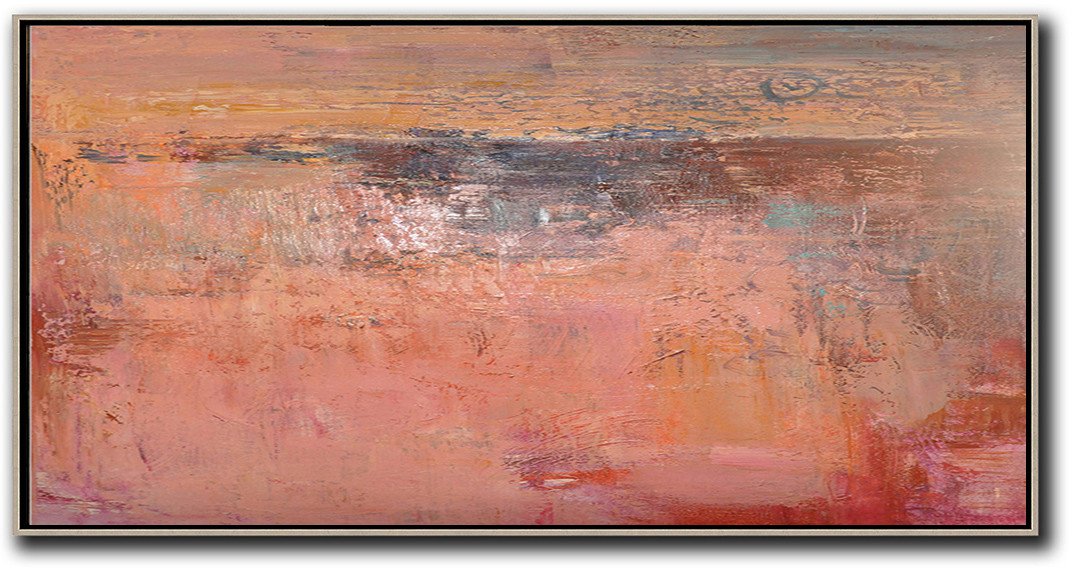 Horizontal Palette Knife Contemporary Art - Abstract Canvas Prints Huge